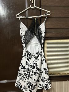 Flared Sexy V neck Dress