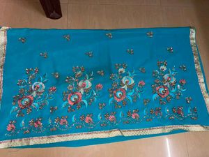 Blue Embellished Saree
