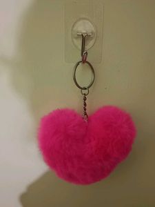 Pink heart keychain