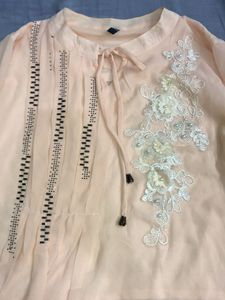Elegant Peach Embroidered Kurta