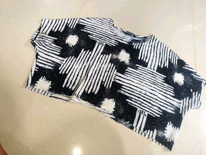 Abstract Print Oversized Top