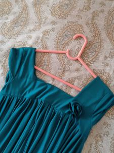 Teal Top with Floral Detail