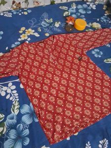 Red Kurta with FREE ZUMKAS