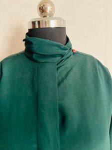 Elegant Green High Neck Blouse