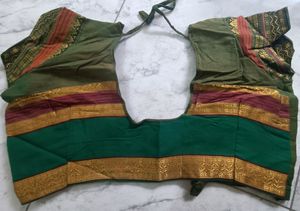 Olive Green Cotton Saree