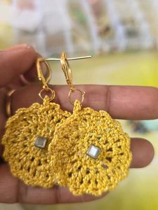 Boho Crochet Flower Earrings