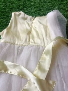 Elegant Yellow &amp; White Flower Girl Dress