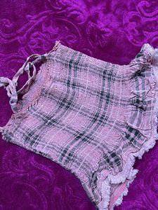Pink Plaid Tank Top