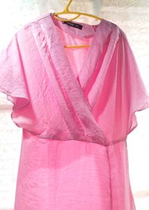 Chic Pink Wrap Top