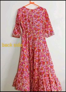 Beautiful Pink Floral Ethnic Gown