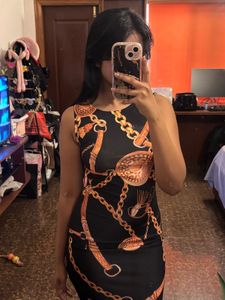 Chic Chain Print Bodycon Dress