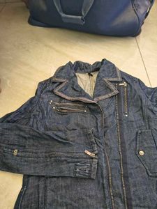 Stylish Blue Denim Biker Jacket