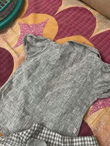 Cute Grey Gingham Dress
