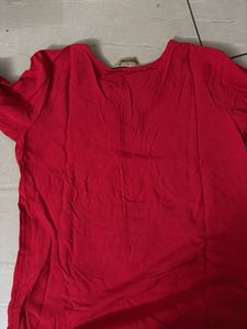 Red Chikankari Kurta