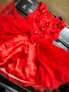 Adorable Red Embellished Party Dress