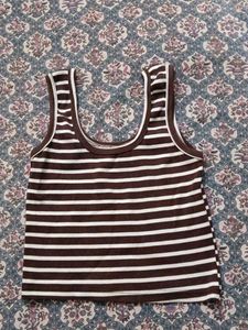 Brown Striped Tank Top