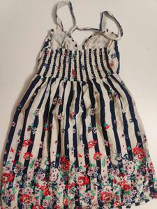 Striped Floral Mini Smocked Sun Dress