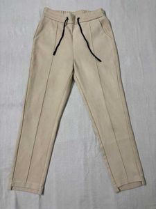 Korean Beige Drawstring Pants