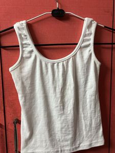 White Ribbed Sleeveless Top | Button Front Tank |