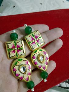 Handpainted Floral Earrings