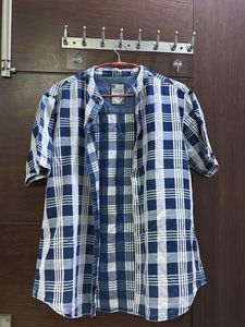 Blue Plaid Casual Shirt