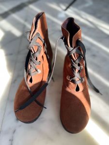 Brown Ankle Boots with Laces