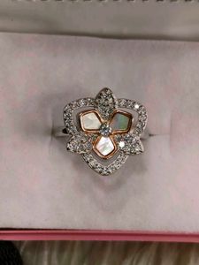 Beautiful Floral Ring with Stones 925 silver