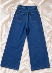 Wide Leg Blue Denim Jeans