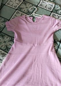 Cute Lavender Ribbed Fit &amp; Flare Dress