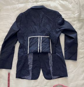 Men's Blue Blazer &amp; Striped Shirt Set