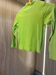 Lime Green Zip-Up Crop Top