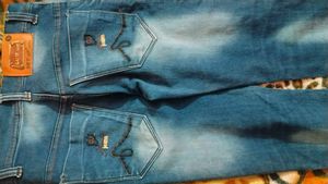 Wide Leg Blue Denim Jeans