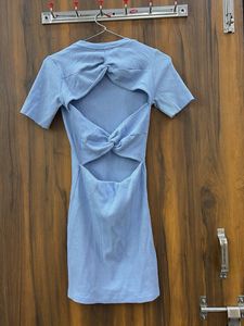 Light Blue Ribbed Mini Dress
