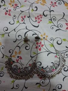 Traditional Oxidised Silver Jhumka Earrings