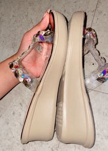 Sparkly Embellished Platform Sandals