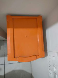 Orange 5-Drawer Plastic Storage Unit