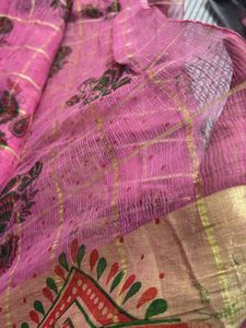beautiful rose pink saree