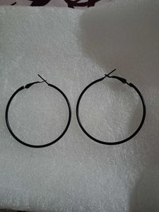 Large Black Hoop Earrings