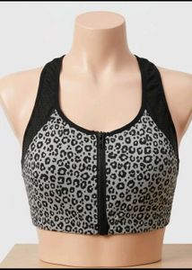 ELITE Plus Size Monochrome Printed Front-Zip Sport