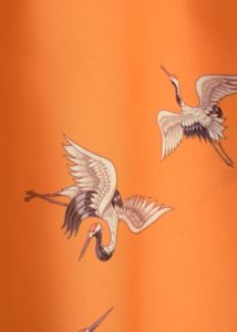 Elegant Orange Bird Print Shirt