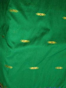 Vibrant Green Saree with Pink Palu