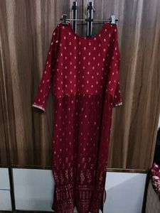 Embroidered Maroon Kurta