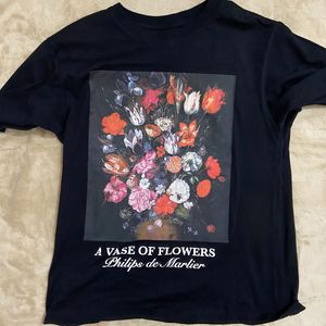 MAX Artistic Floral Print Graphic Tee