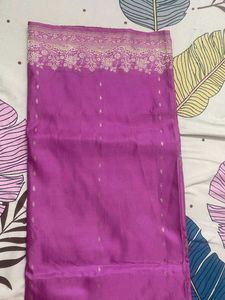 Beautiful Purple Saree with Embellished Border