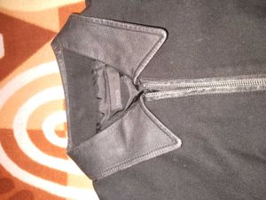 Black Color Zipper Coat