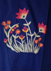 Embroidered Dark Blue Kurta