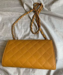 Chic Mustard Quilted Crossbody Bag