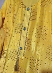 Yellow  Kurta set with work