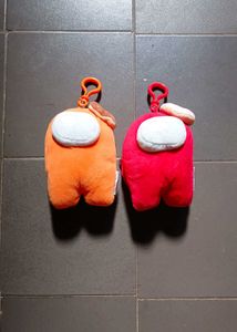 Among Us Plush pouch Keychain Set