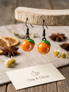 Cute Orange Fruit Dangle Earrings